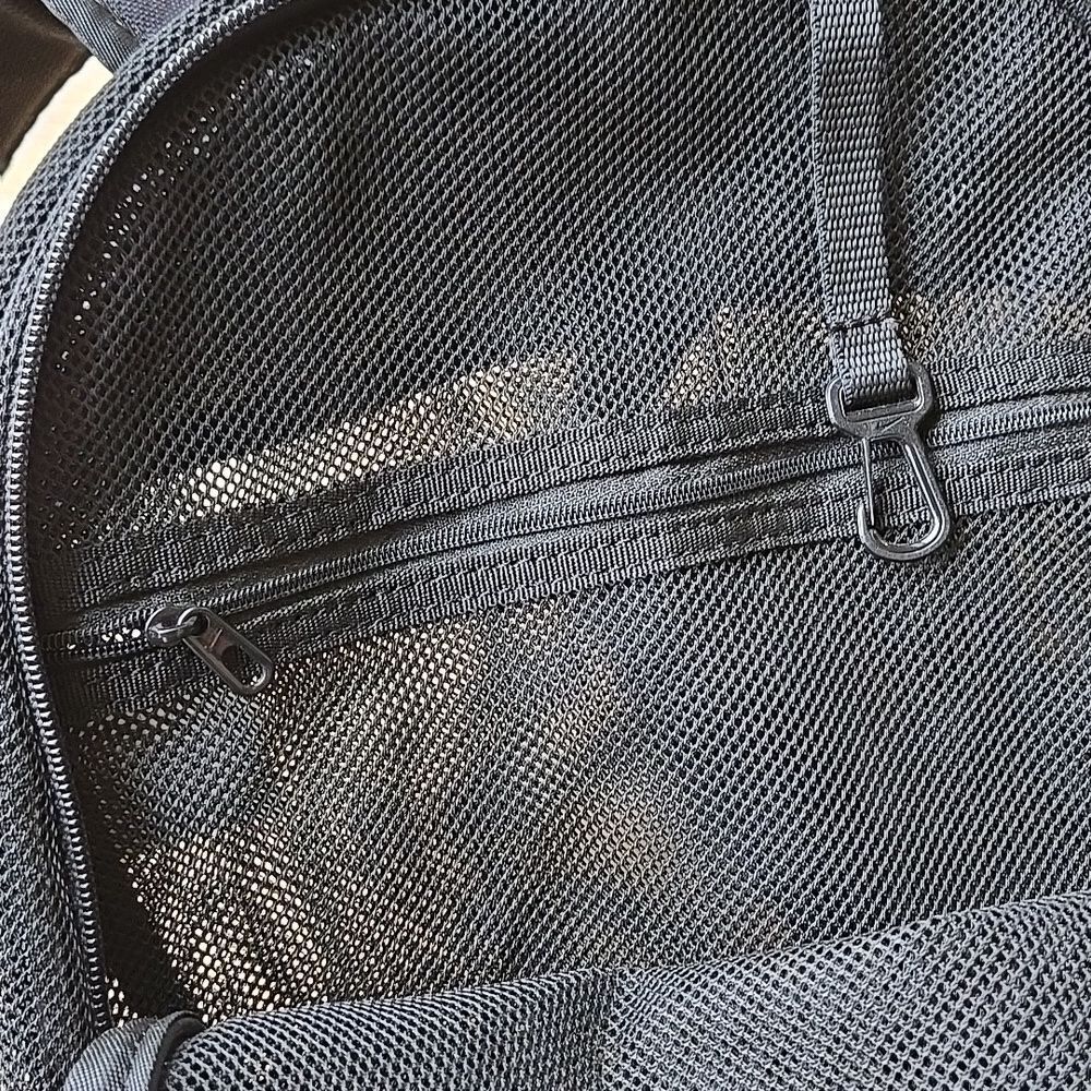 Nike Brasilla Mesh Backpack Black White Logo Swoosh Unisex School Concert Travel - Picture 12 of 16